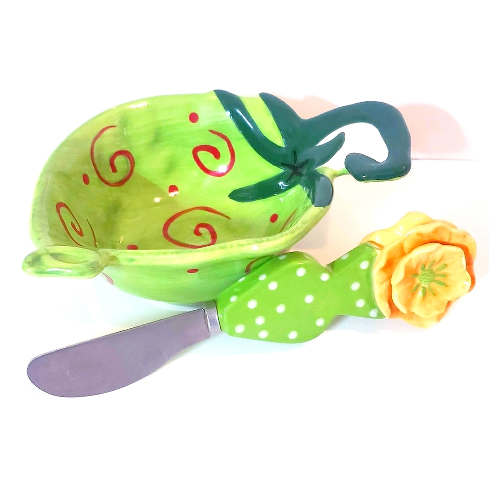 Peppinos Julie Ingleman Dip Bowl & Knive Set